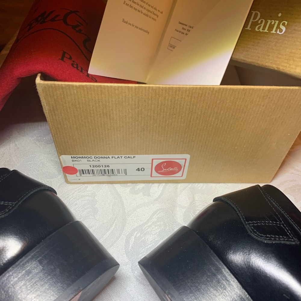 Christian Louboutin Black Calf Leather Flats